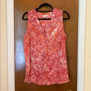 Pink Paisley Sleeveless Top